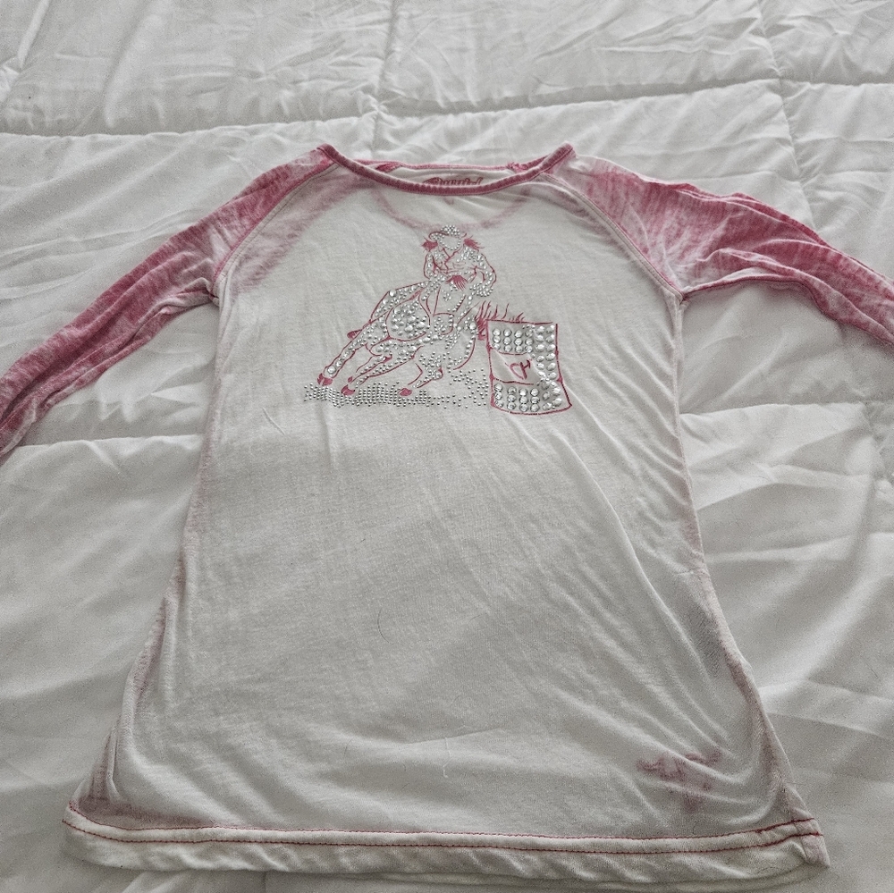 Girls cowgirl hardware tee